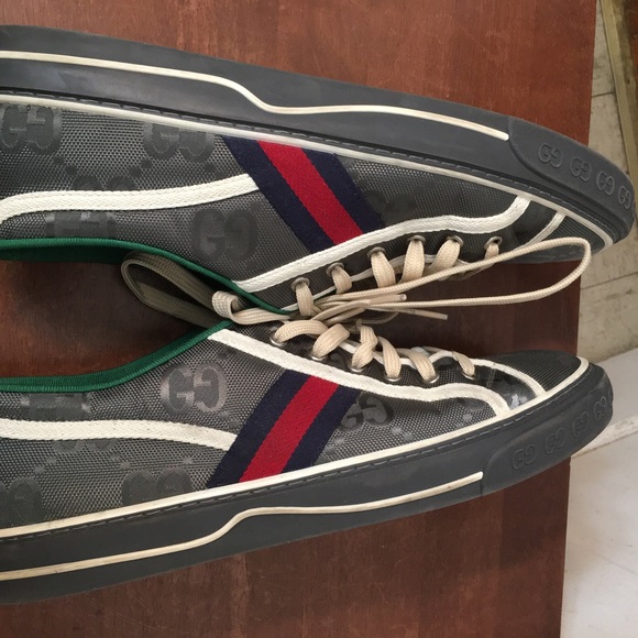 GUCCI GREY OFF THE GRID 'GUCCI TENNIS 1977' SNEAKERS - Picture 8 of 14